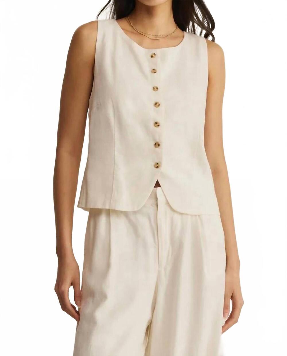 NEW Z SUPPLY roman linen vest in cloud
